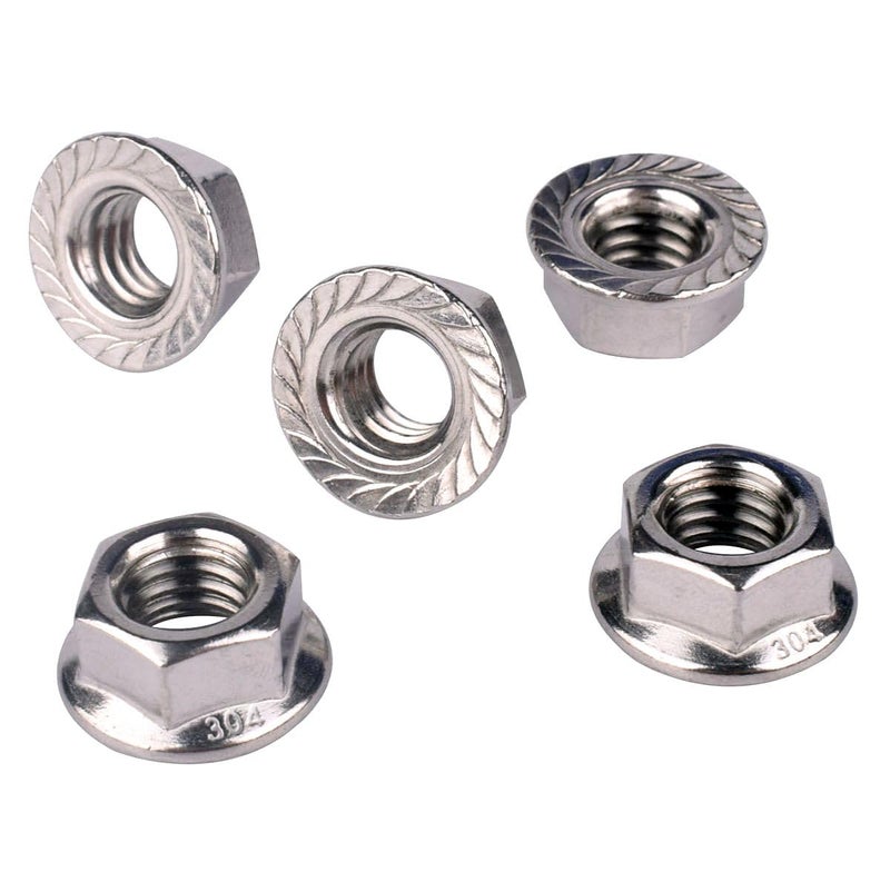 KOSJETHAS Store 5/16"-18 Serrated Flange Hex Nuts, 304 Stainless Steel 18-8, Coarse Thread UNC, Full Thread, Pack of 15 - Image 5